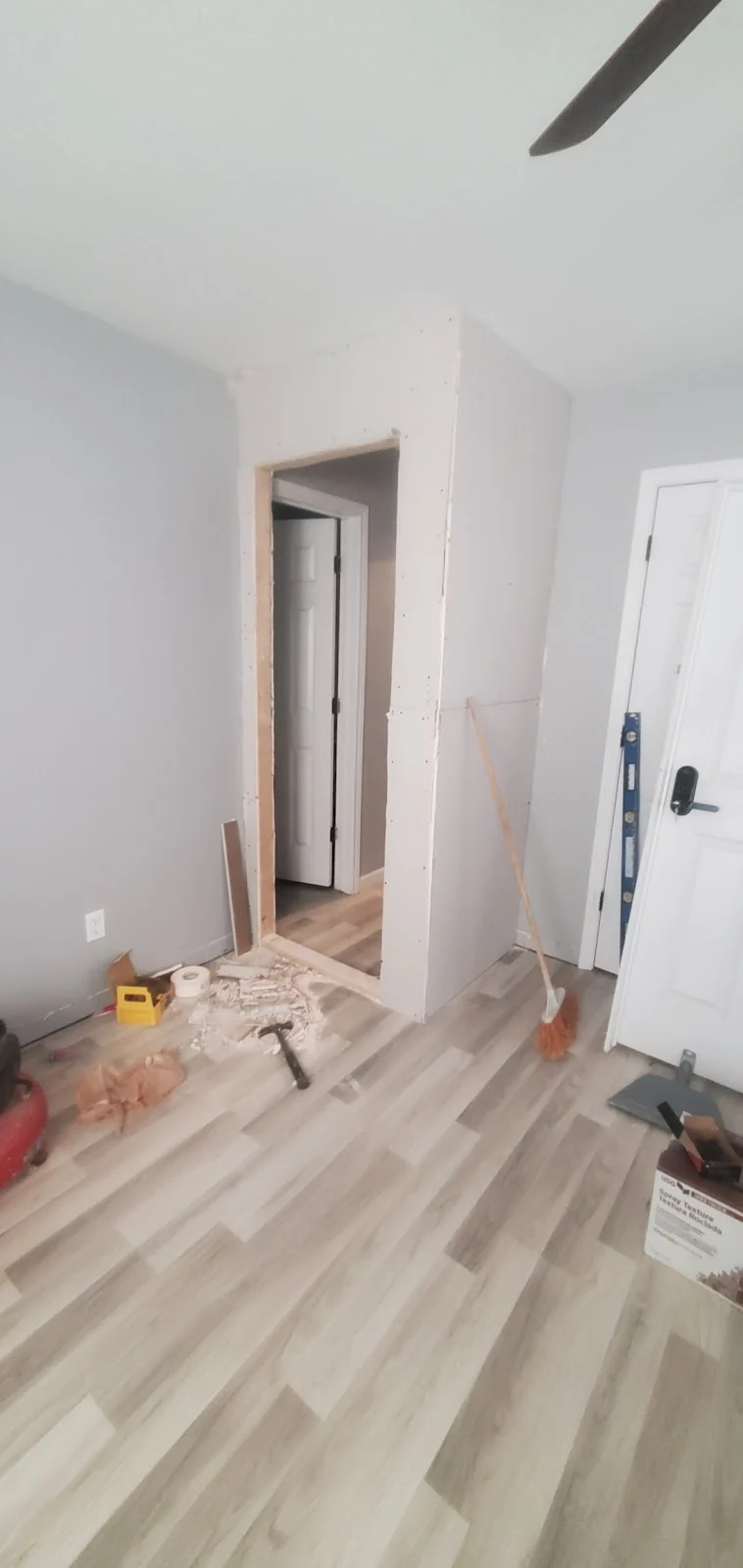 Hallway during renovation