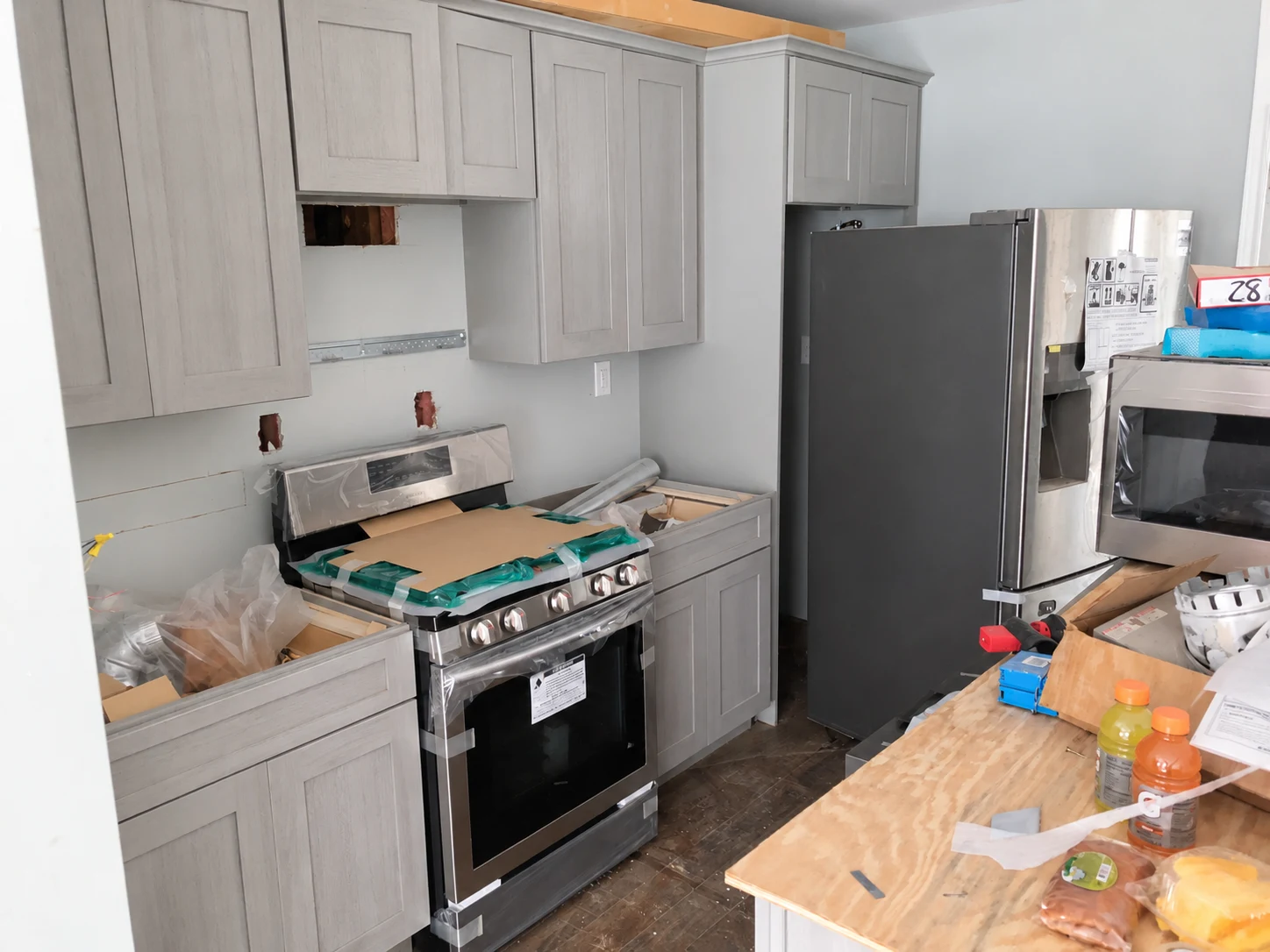 Kitchen installation in progress